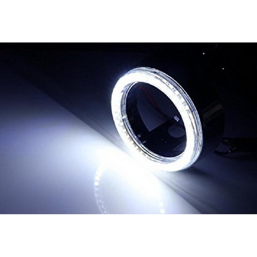 White 40-SMD LED Angel Eyes Halo Rings w/ Shroud For Fog Lights Retrofit DIY
