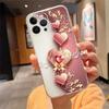 Love Bow Gold Rose Heart Phone Case For iphone 17ProMax Air 16 15 14 13 Pro Max 15 16 Pro 15Plus Mobile Phone Case Funda
