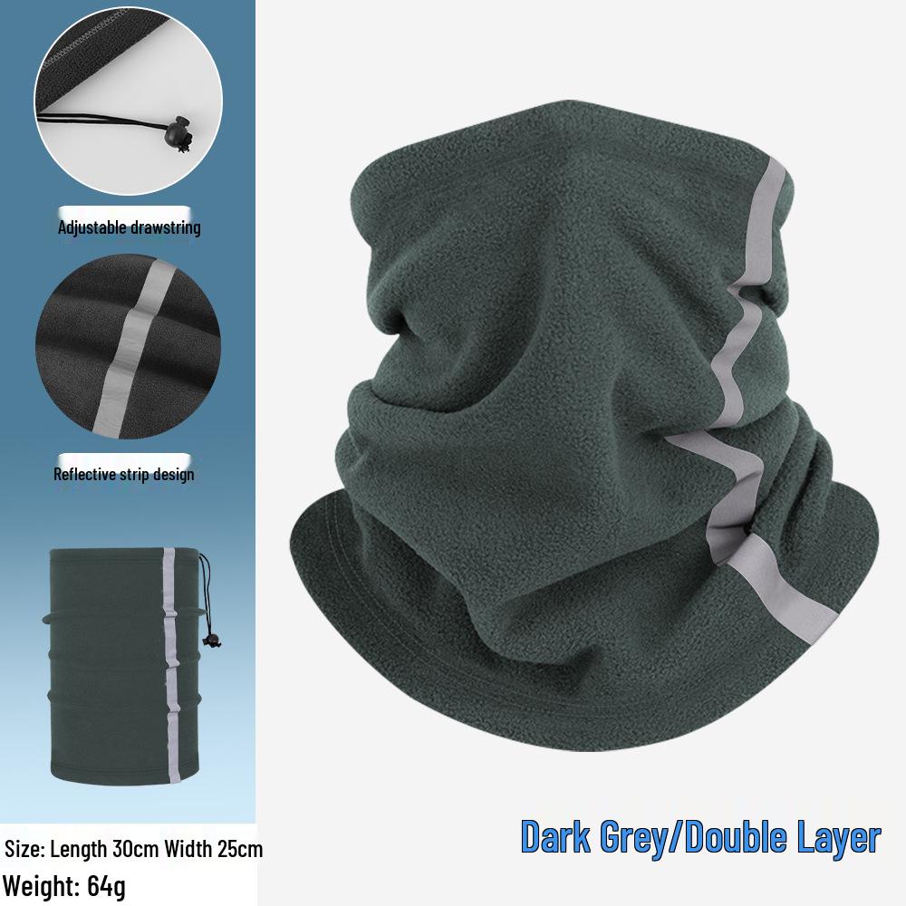 Windproof Winter Cycling Face Mask and Neck Gaiter - Double Layered Fleece Scarf