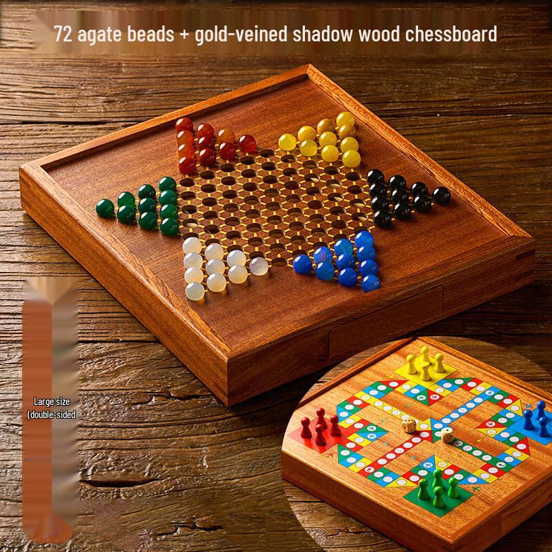 Large 2-in-1 Checkers & Ludo Board Game Set