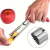 Stainless steel apple corer heavy-duty corer with comfortable grip - easy slicing of apples, pears, bell peppers, and pineapples