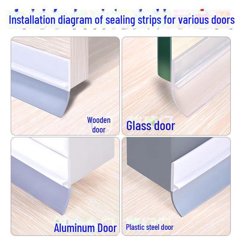 Door Bottom Seal: Soundproof, Windproof, Waterproof Insulating Strip for Bathroom Gaps.