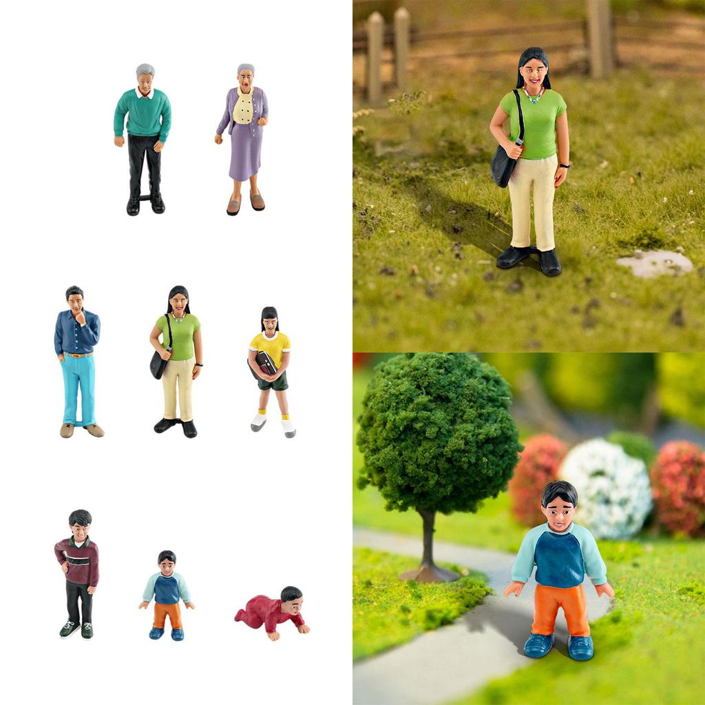 Miniature Figure Character Micro Landscape Building Accessories Train Railway DIY Projects Handpainted Layout Tiny People
