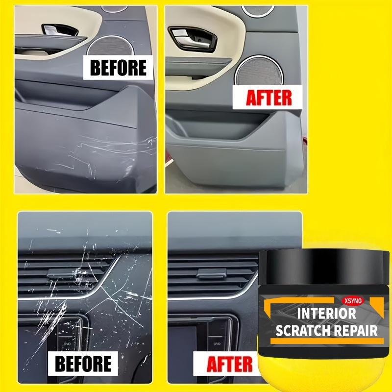 Automotive Interior Plastic Scratch Repair Polishing Agent -Black Instrument Panel Wax, Anti Scratch Repair Kit for Trunk, Instrument Panel, and Doors
