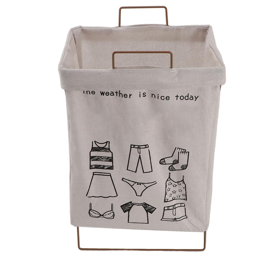 Collapsible Metal X Frame Laundry Hamper Waterproof Multifunctional Foldable Laundry Basket with