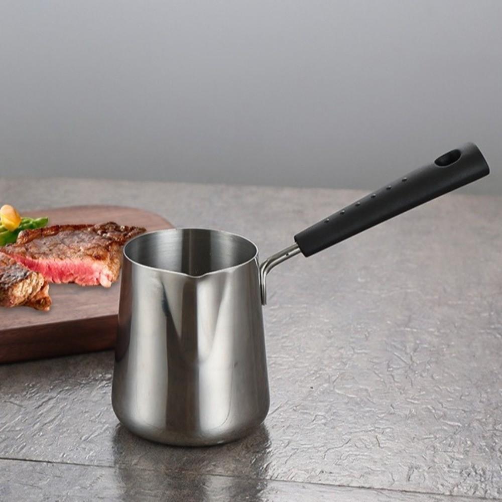 Long Handle Coffee Pot Professional Hot Milk Cup Latte Art Tool Wax Melting Pot  Restaurant Daily