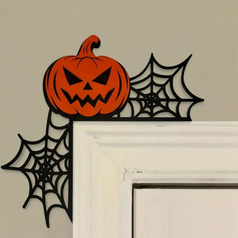 Pumpkin Ghost Witch Halloween Door Corner Sign Wooden Ghost Festival Door Stickers  Home Decor