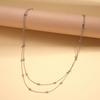Metallic Rice Beaded Oval Stackable Sweater Chain Fashion Versatile Necklace