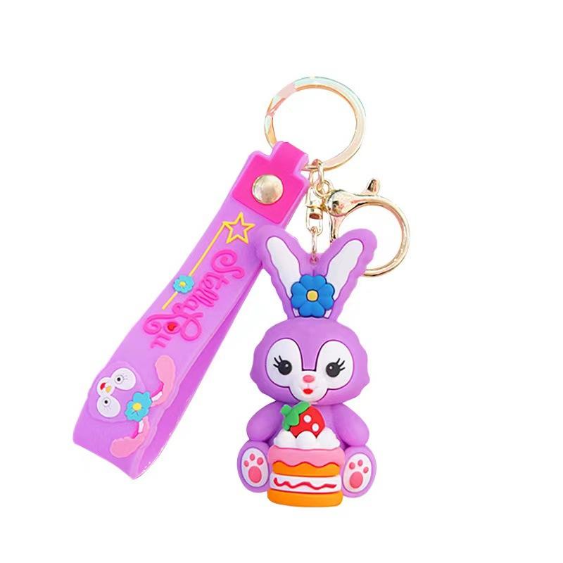 Cartoon Cute Cute Drag Bunny Pendant Car Keychain Children's Toys Small Gifts Doll Machine Accessories