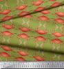Soimoi Beige Japan Crepe Satin Fabric Crabs Ocean Print Fabric by the metre 42 Inch
