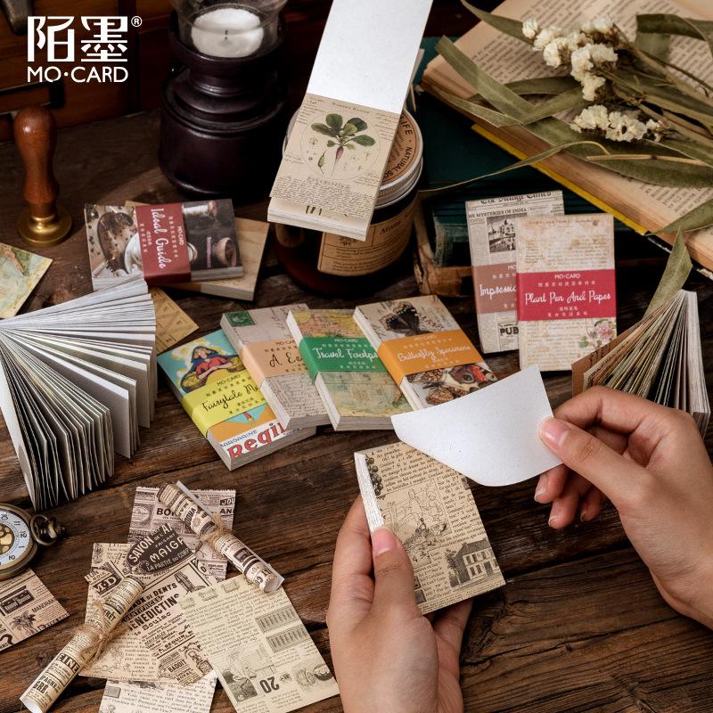 8 Styles 60 Pcs Retro Life Series Mini Note Pad DIY Decorative Material Paper Scrapbooking Material Junk Journal Supplies
