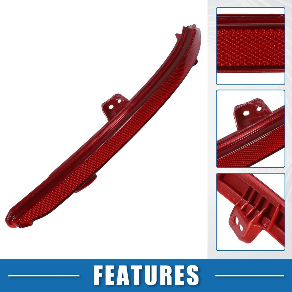 ABSOPRO Car Rear Right Bumper Reflector for Honda Accord Red (33505-TVA-A01) (2018-2019), Plastic,