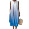 Women's Fashion Casual Sleeveless Round Neck Gradient Elegant Temperament Dress
