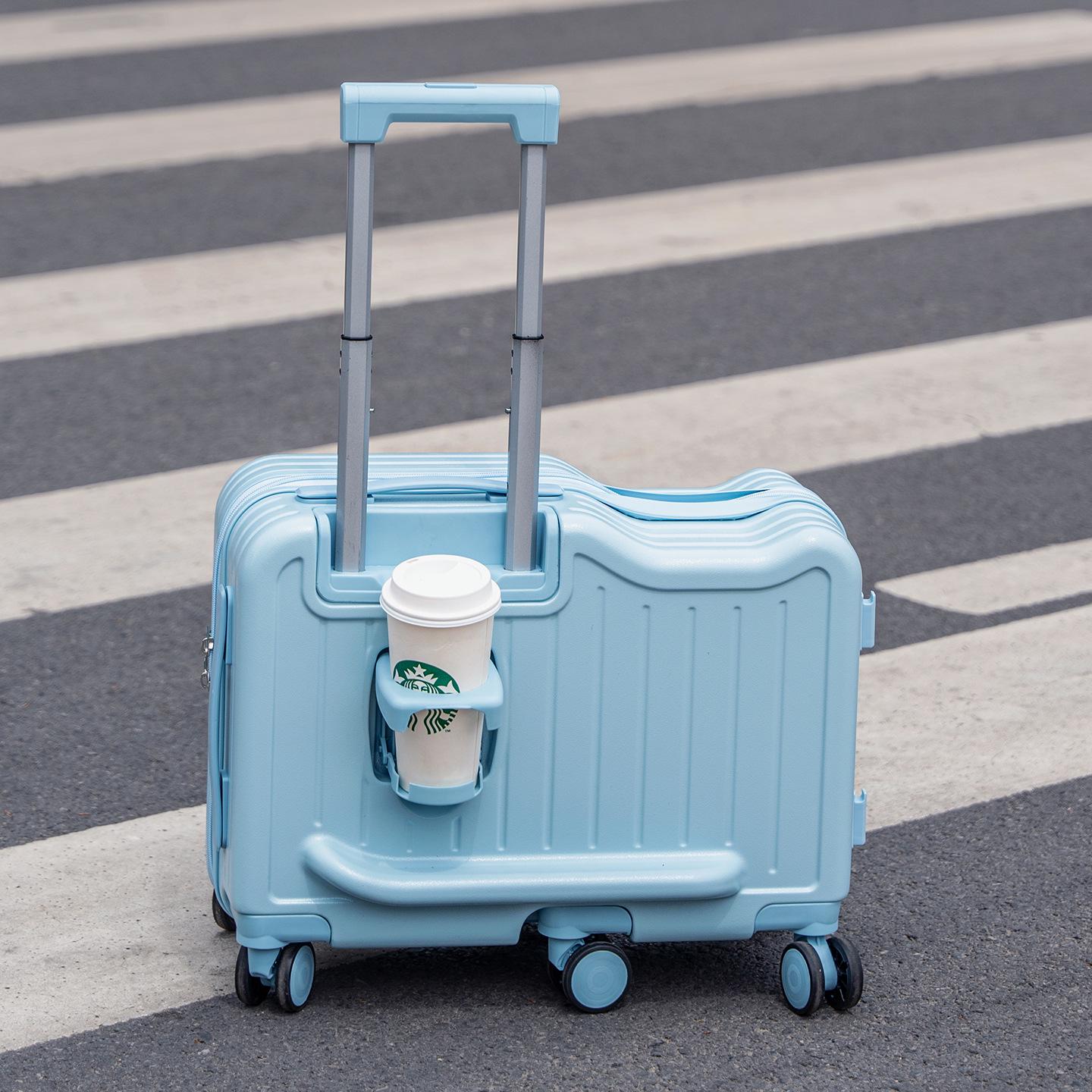 

Детский кожаный чемодан-каталка 2025 года с кодовым замком 20-inch Rideable - Sit and Ride