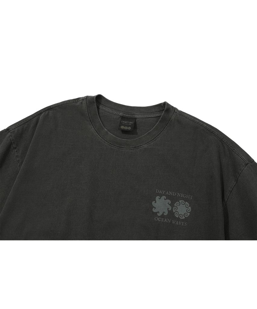 CPGN STUDIO Day And Night Pigment Short Sleeve T-Shirt Smoke Black