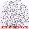 110/220/450Pcs Black On White Alphabet Beads Round Acrylic Letter Beads 7mm White Letter Beads Letters A-Z Beads for Jewellery Crafts(7mm Black-White)
