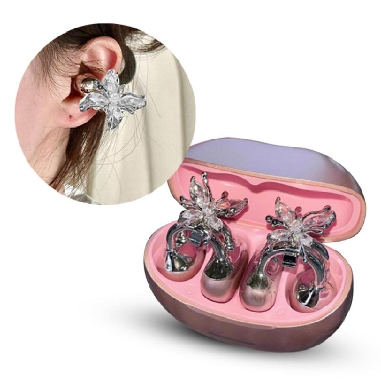 Delicate Butterfly Rhinestones Earphone Decor Strong Metal Base Portable Fashionable Crafting Component for Jewelry