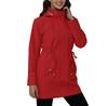 Women Solid Stripe Rain Jacket Outdoor Plus Waterproof Hooded Raincoat Windproof