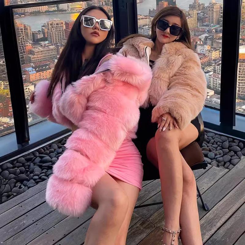 New imitation fur coat coat, fashionable imitation fur, Haining imitation fur is fashionable and versatile