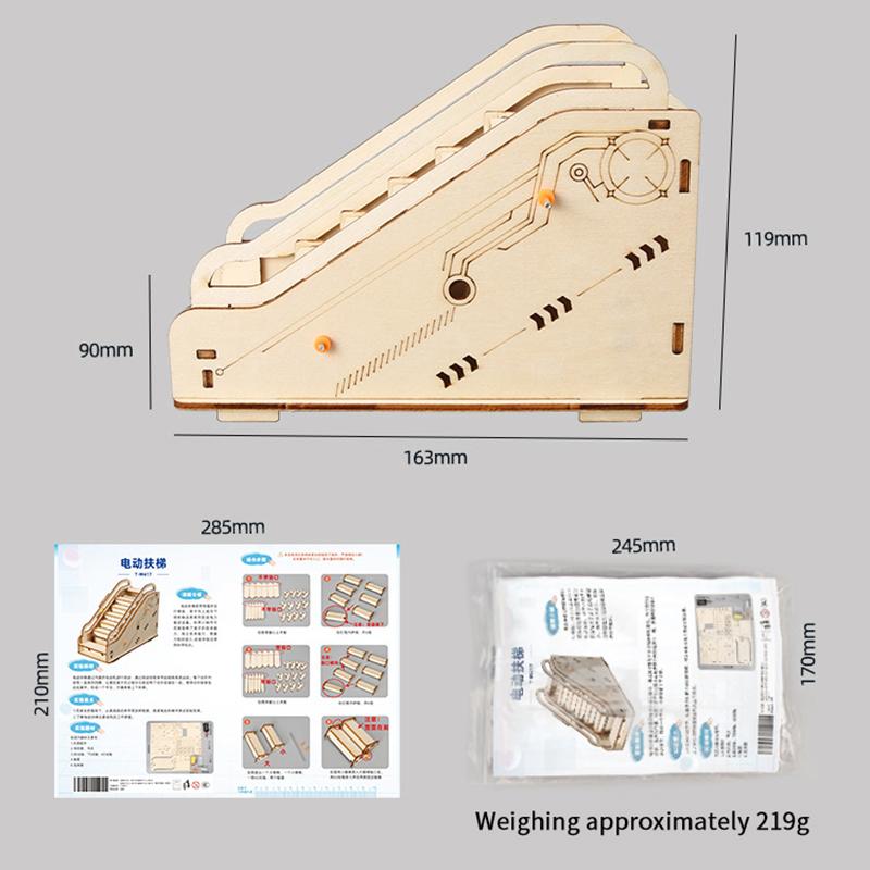 3D Wood Escalator Science Experiment Kit Diy Science Experiment Educational Toy School Students Physics Equipment Supplies