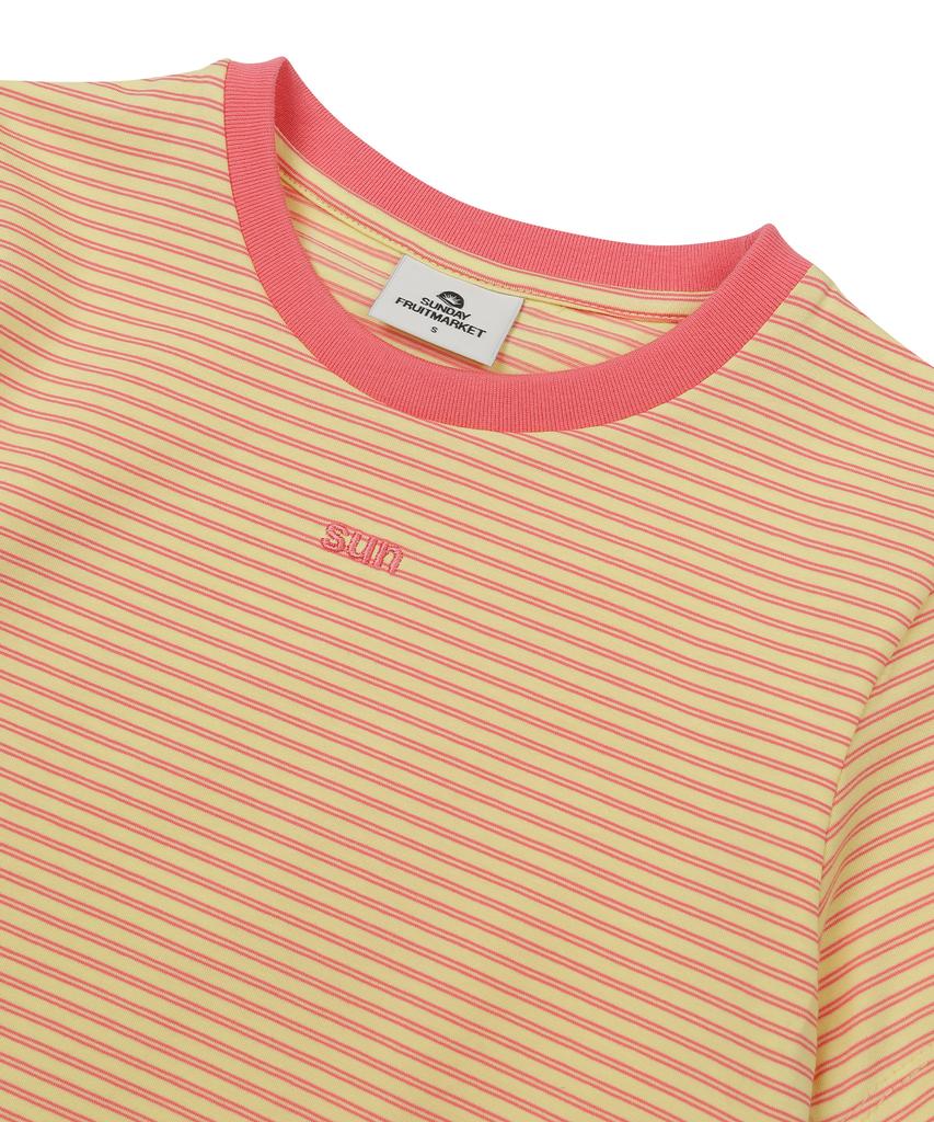 SUNDAY FRUIT MARKET W) Mini Sun Stripe Tee Lemon