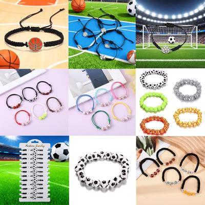 Heiß verkaufendes geflochtenes Sportarmband aus gewachster Schnur: Basketball, Baseball, Softball, Tennis, Fußball Schmuck