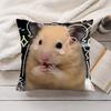 Cute Cat Dog Kawaii Gift Cushion Cover Silky Short Plush Invisible Zipper Dustproof Sofa Pillow Case For Home Decor