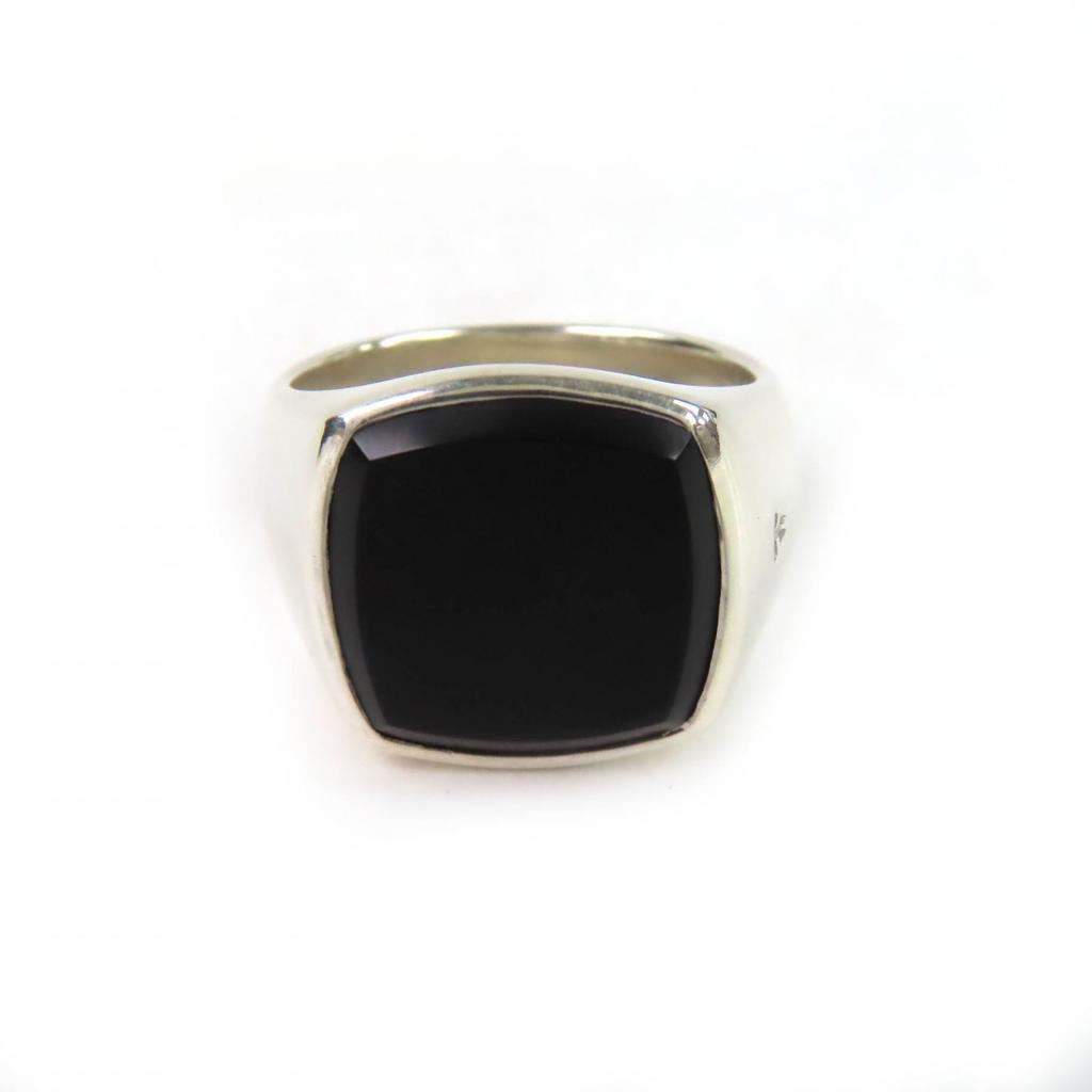 Excellent TOM WOOD Ring Cushion Black Onyx Ring Silver 925 Mens 54 Used