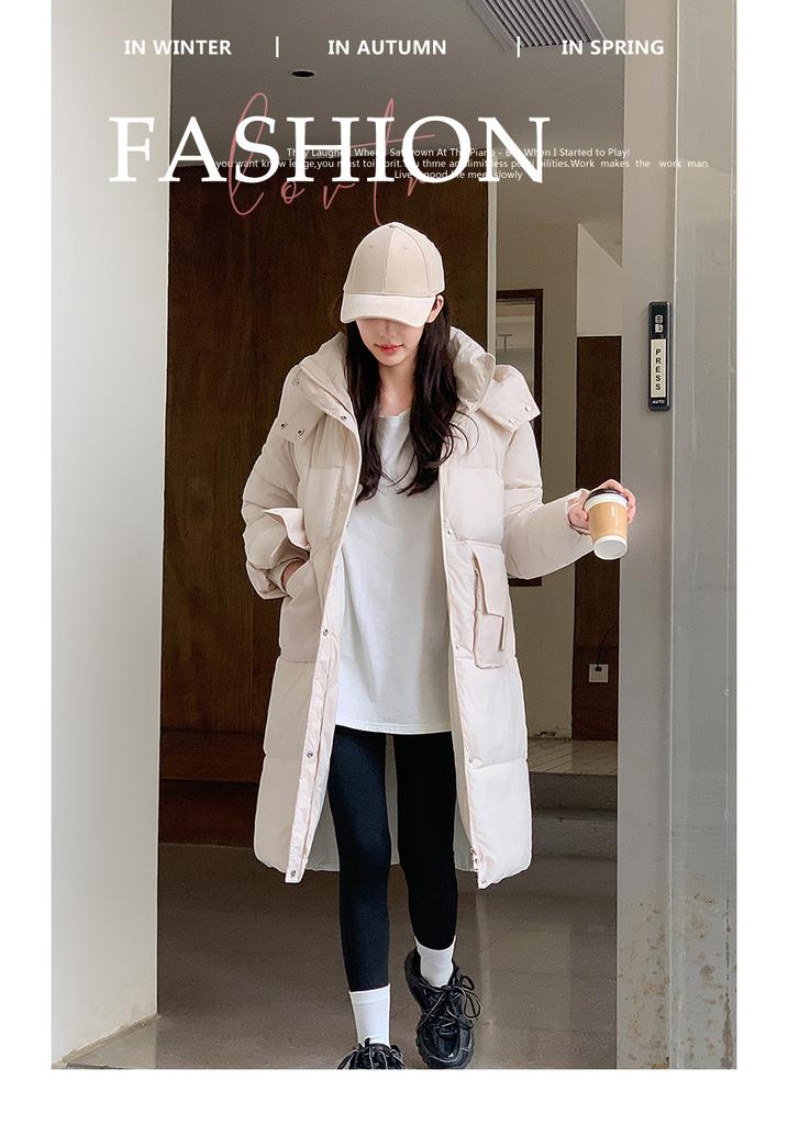 New Long Cotton-padded Women's Winter Warm Hooded Windproof Cotton-padded Jacket Loose Thickened Fashion Coat