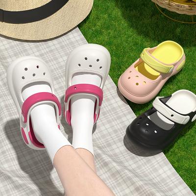 Dětské Mary Jane Crocsy s tlustou podrážkou pro dívky, Venkovní uzavřené princeznovské boty, Protiskluzové měkké dětské plážové sandály