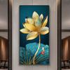 Abstract Flower Picture Canvas Painting New Chinese Golden Luxury Lotus Posters and Prints Wall Picture for Porch Home Decor