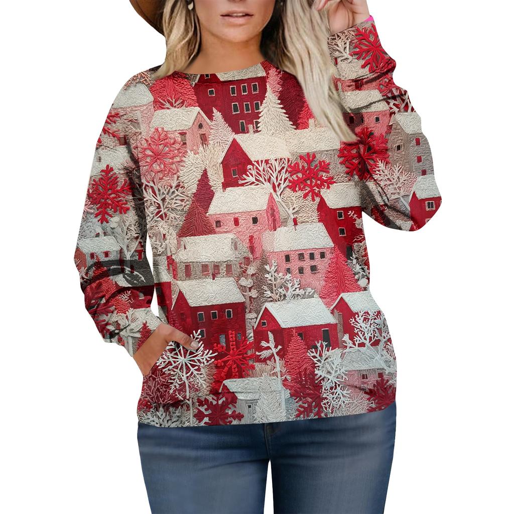 Christmas Sweatshirts For Women Sweater Cute Shirt Fall Pullover Top