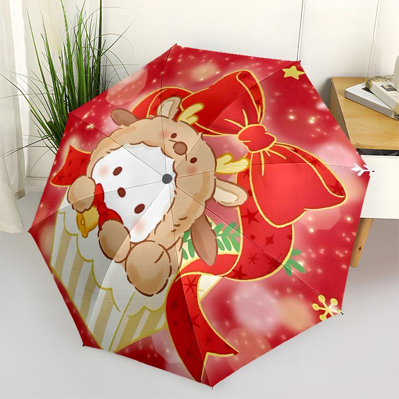 

1pc Christmas, Cupcake Automatic Open/Close Umbrella - All-Season Portable Umbrella for Women/Men yy251213077