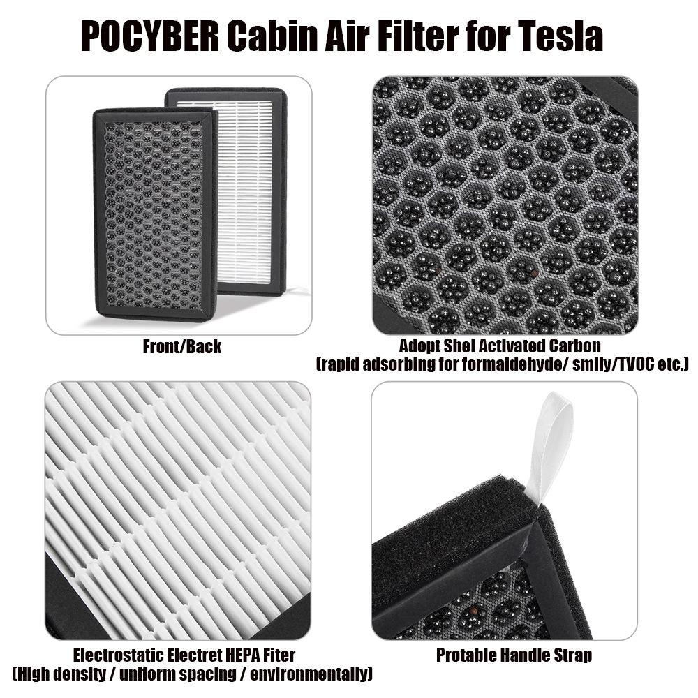 2 Pcs Air Filter Element Car Modify Accessories for Tesla Model 3 Cabin Air FilterAuto Spare Parts