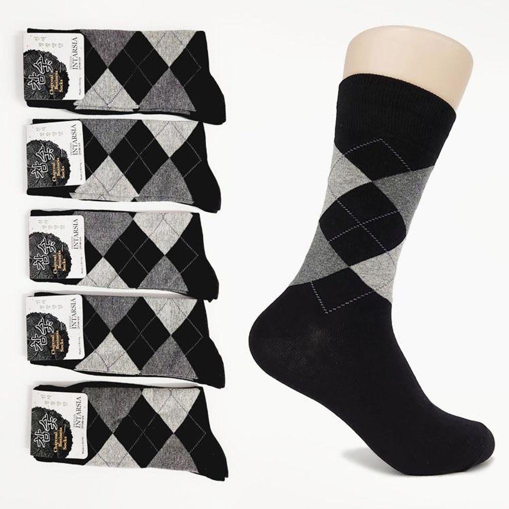 

Мужские формальные носки с аргайлом, 5 пар 5 pairs of Jin Gray