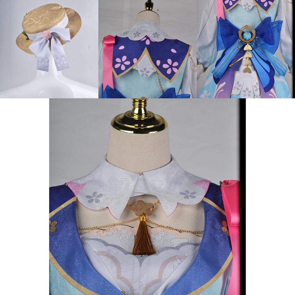 Halloween Carnival Party Costume Genshin Impact Kamisato Ayaka Cosplay Wig Dress