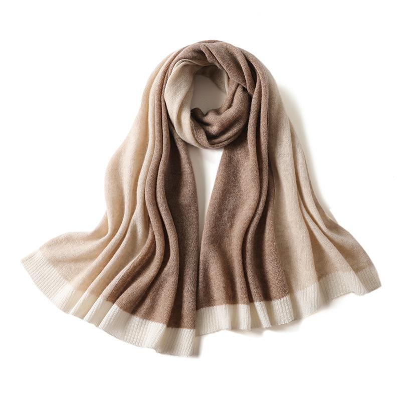 

Шаль из чистого кашемира женская контрастного цвета шарф зимний утолщенный высококачественный кашемировый шарф женский 180cm