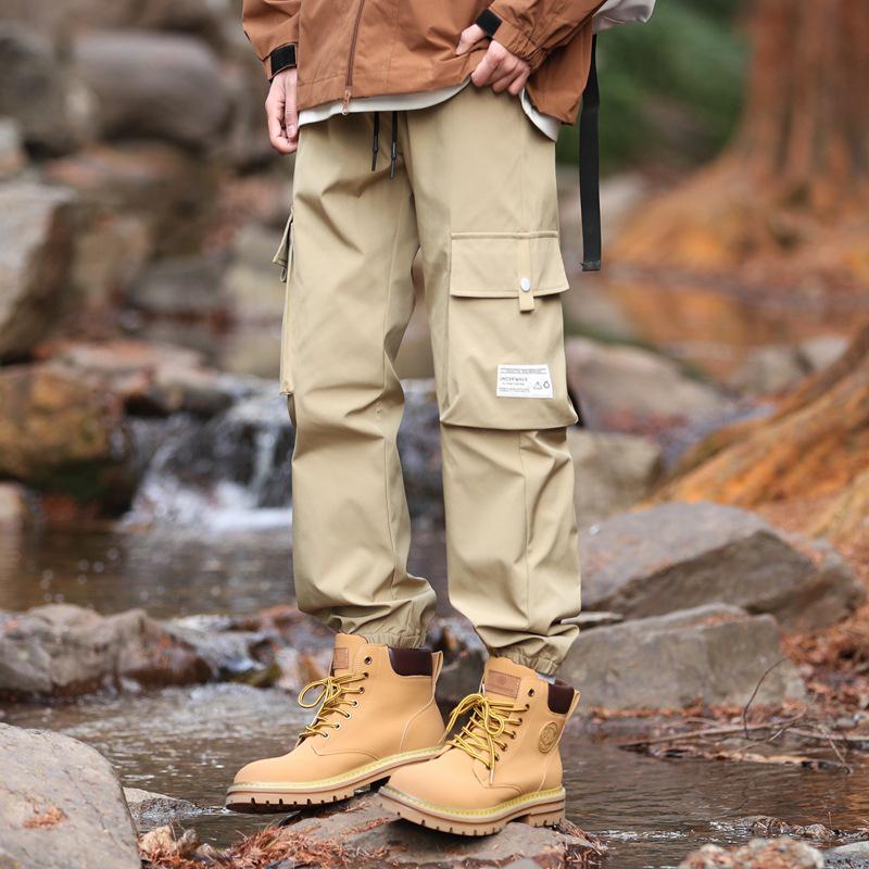 Pánské větruodolné vodoodpudivé cargo turistické kalhoty na jaro/podzim pro outdoor
