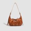 Niche Pleated Underarm Bag Ballet Style Bow Strap Women'S Bag Shoulder Bag Texture Crescent Bag