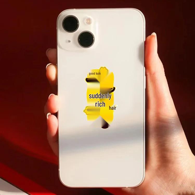 999 Pure Gold Mobile Phone Sticker for Good Luck and Wealth, Inspired by Shuibei's Prosperity.