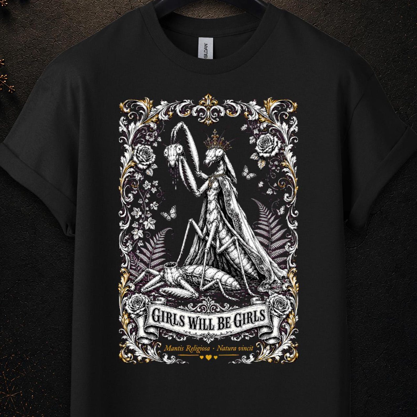 Girls Will Be Girls Shirt, Girls Will Be Girls Shirt Praying Mantis, Girl Dinner Praying Mantis, Girls Will Be Girls, Praying Mantis T Shirt M