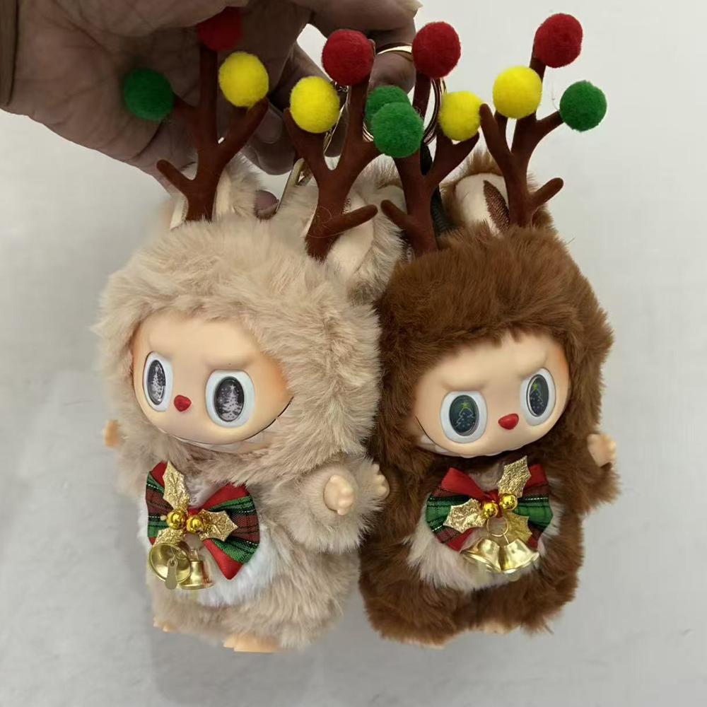 Christmas Elk La Bu Doll Zimomo 2 Monster Vinyl Face Doll Children'S Toy Festival Birthday Christmas Gift Desk Collection Decoration