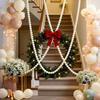 1Set Wedding Backdrop Wall Decor - Faux Large Pearl - DIY Beaded Garland White Ball Pendant & Figurine