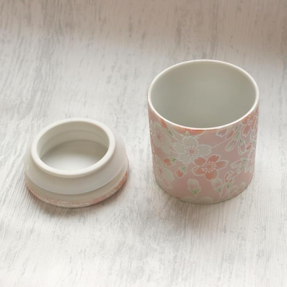Made In Japan, 2-inch Mini Sakurakoromo Urn with Silicone Gasket for Divided Ashes (Pink)