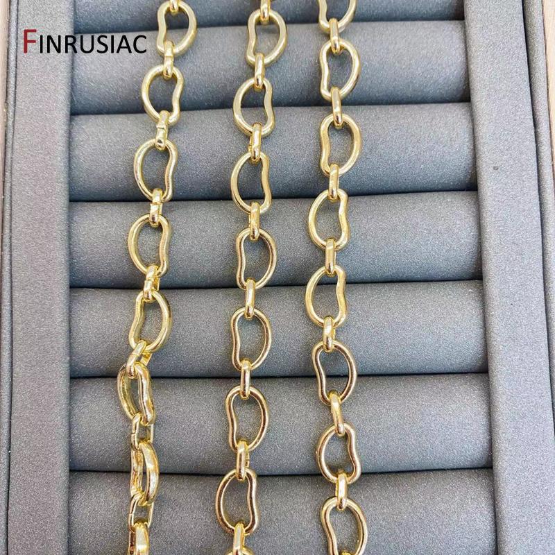 14K Gold Plated Alloy Metal Thick Punk Chain For Jewelry,Chunky Heavy Cable Link Chain for DIY Necklace Bracelet Making Findings