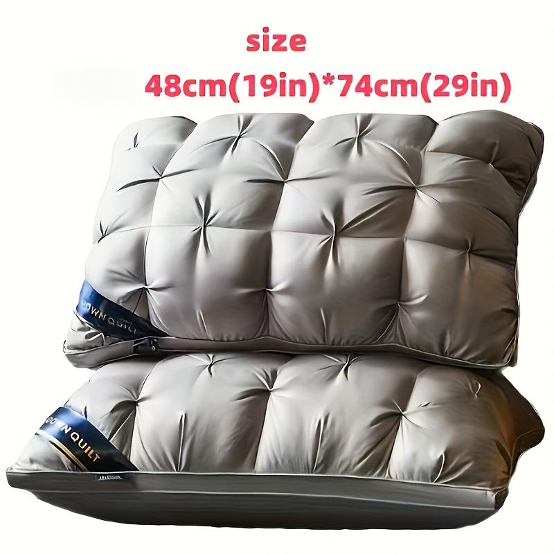 Luxury Hotel Quality pillow, deep sleep neck support, all-season high pillow core, machine washable, white satin, sleep pillow