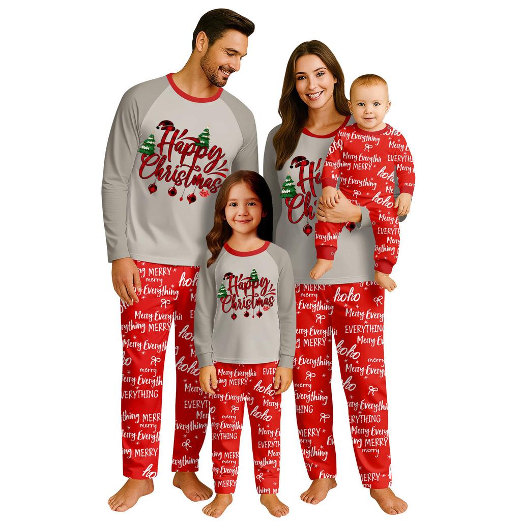 Family Matching Sets Pajamas, Loungewear Outfits,Family Matching Long Sleeve Tops+Pants Set