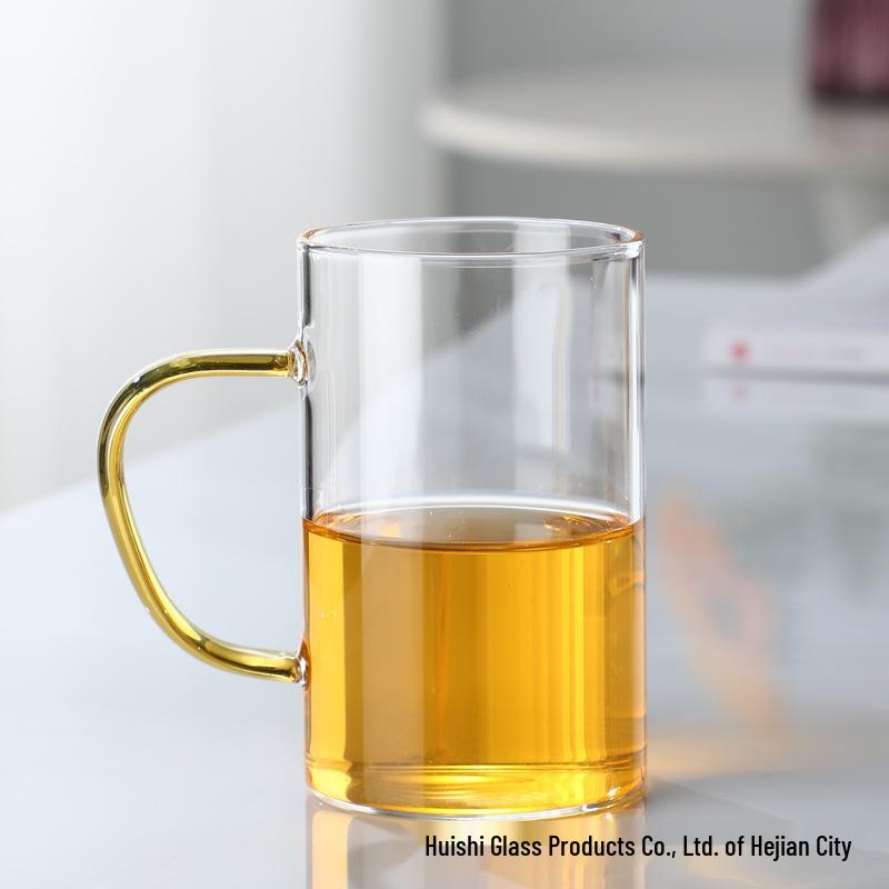 Colorful Handle Small High Borosilicate Glass Cup Set for Water, Juice & Tea Infusion