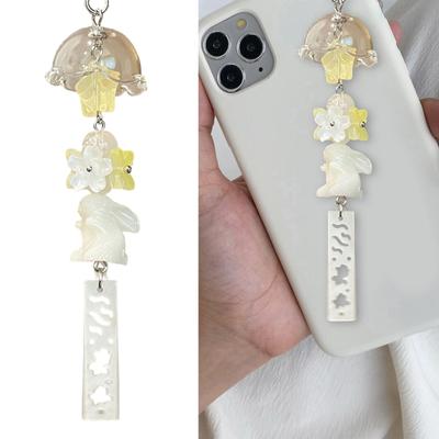 Retro králičí estetický přívěsek na telefon s přívěsky hvězdičky a srdíčka, doplněk pro mobilní telefon, klíče, dekorace na fotoaparát, pro každodenní použití