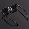 Men'S Y2K Style Square Frameless Fashion Glasses Decorative Lens Design Regular Size for Daily Casual Wear